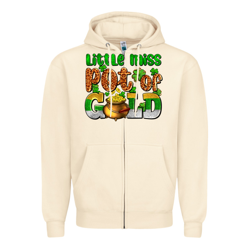 St. Patrick's Little Miss Pot Of Gold Zipper Hoodie by OliviaCreatesArt | Teevron