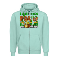 Seafoam St. Patrick's little miss pot of gold Zipper Hoodie - OliviaCreatesArt