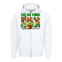 White St. Patrick's little miss pot of gold Zipper Hoodie - OliviaCreatesArt