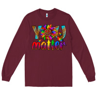 Burgundy LGBTQ+ you matter with leopard Long Sleeve Tee - NancyCooperArtShop