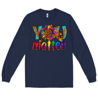 Navy LGBTQ+ you matter with leopard Long Sleeve Tee - NancyCooperArtShop