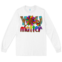 White LGBTQ+ you matter with leopard Long Sleeve Tee - NancyCooperArtShop