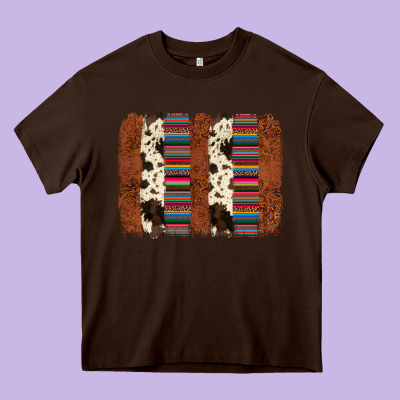 Serape Cowhide  Brushstroke Heavy Core Tee Designed By Adodesignshop