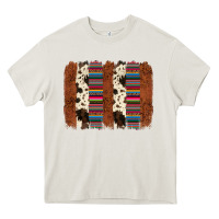 Cream serape cowhide  brushstroke Heavy Core Tee - AdoDesignShop