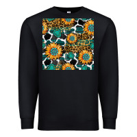 Black gemstone sunflower leopard seamless pattern Premium Sweatshirt - BundleAndBundleShop