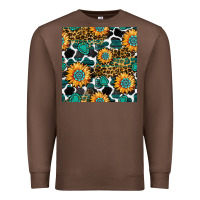 Chestnut gemstone sunflower leopard seamless pattern Premium Sweatshirt - BundleAndBundleShop