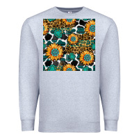 Heather Grey gemstone sunflower leopard seamless pattern Premium Sweatshirt - BundleAndBundleShop
