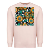 Pale Pink gemstone sunflower leopard seamless pattern Premium Sweatshirt - BundleAndBundleShop