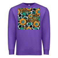 Purple gemstone sunflower leopard seamless pattern Premium Sweatshirt - BundleAndBundleShop