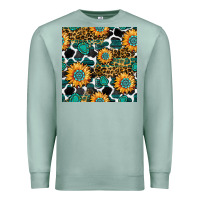 Seafoam gemstone sunflower leopard seamless pattern Premium Sweatshirt - BundleAndBundleShop