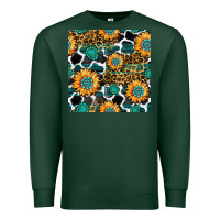 Sports Green gemstone sunflower leopard seamless pattern Premium Sweatshirt - BundleAndBundleShop