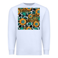 White gemstone sunflower leopard seamless pattern Premium Sweatshirt - BundleAndBundleShop