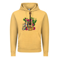 Vintage Mustard ,mexican sombrero guitar rose cactus Vintage Hoodie - Artiststas