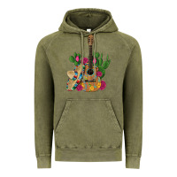 Vintage Olive ,mexican sombrero guitar rose cactus Vintage Hoodie - Artiststas