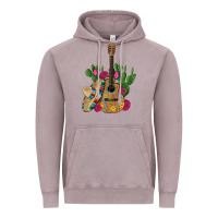 Vintage Zinc ,mexican sombrero guitar rose cactus Vintage Hoodie - Artiststas