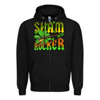 Black St. Patrick’s Day sham rocker with guitar Zipper Hoodie - OliviaCreatesArt