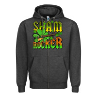 Charcoal Heather St. Patrick’s Day sham rocker with guitar Zipper Hoodie - OliviaCreatesArt