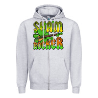 Heather Grey St. Patrick’s Day sham rocker with guitar Zipper Hoodie - OliviaCreatesArt