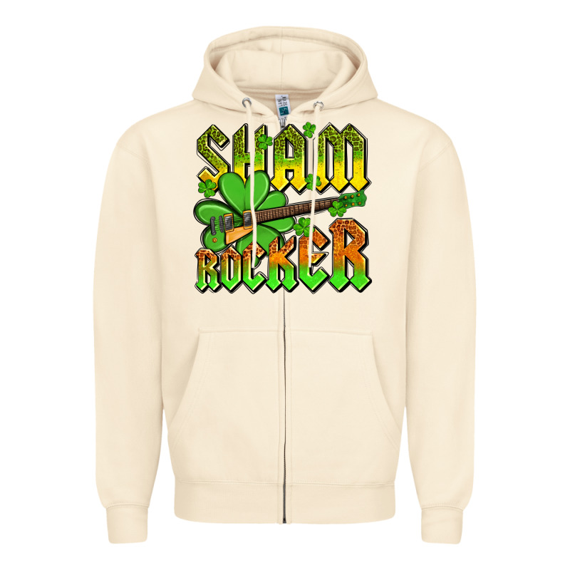 St. Patrick’s Day Sham Rocker With Guitar Zipper Hoodie by OliviaCreatesArt | Teevron