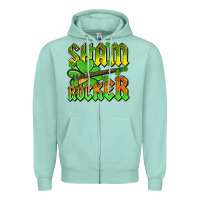 Seafoam St. Patrick’s Day sham rocker with guitar Zipper Hoodie - OliviaCreatesArt