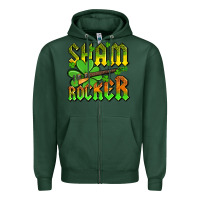 Sports Green St. Patrick’s Day sham rocker with guitar Zipper Hoodie - OliviaCreatesArt