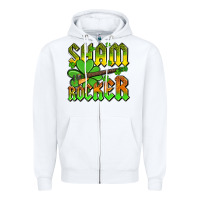 White St. Patrick’s Day sham rocker with guitar Zipper Hoodie - OliviaCreatesArt