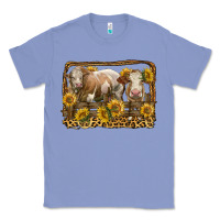 Colony Blue simmental bull and heifer with sunflowers Classic Tee - LillyAllenDesigns