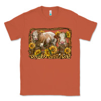 Copper simmental bull and heifer with sunflowers Classic Tee - LillyAllenDesigns