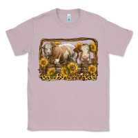 Lilac simmental bull and heifer with sunflowers Classic Tee - LillyAllenDesigns