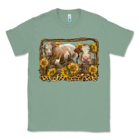 Sage simmental bull and heifer with sunflowers Classic Tee - LillyAllenDesigns