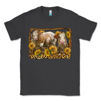 Smoke simmental bull and heifer with sunflowers Classic Tee - LillyAllenDesigns