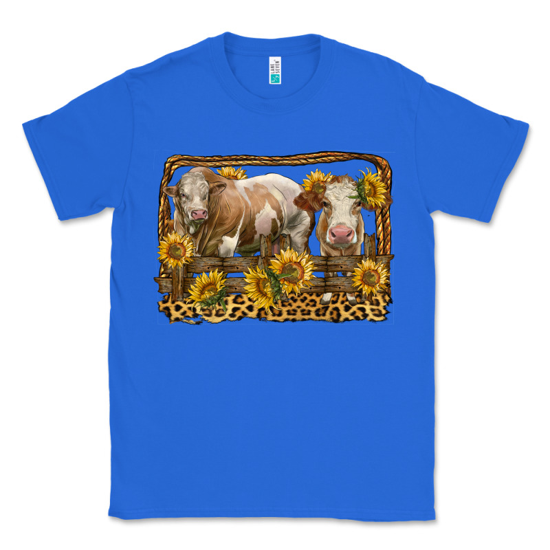 Simmental Bull And Heifer With Sunflowers Classic Tee by LillyAllenDesigns | Teevron