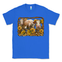 True Royal simmental bull and heifer with sunflowers Classic Tee - LillyAllenDesigns