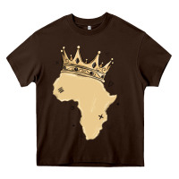 Chocolate Brown africa with crown Heavy Core Tee - MaliasSmallBusiness