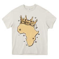 Cream africa with crown Heavy Core Tee - MaliasSmallBusiness