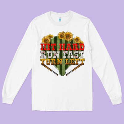 Hit Hard Run Fast Turn Left Long Sleeve Tee Designed By Nancycooperartshop