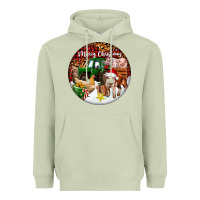 Matcha Merry Christmas Farm Animals Heavyweight Hoodie - FaDigitalArtStudio