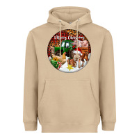 Mushroom Merry Christmas Farm Animals Heavyweight Hoodie - FaDigitalArtStudio