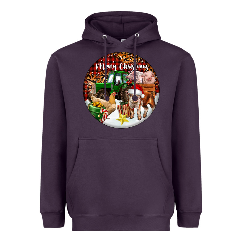 Merry Christmas Farm Animals Heavyweight Hoodie by FaDigitalArtStudio | Teevron