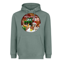 Sage Merry Christmas Farm Animals Heavyweight Hoodie - FaDigitalArtStudio