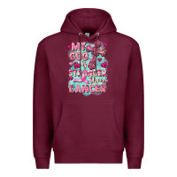 Burgundy My God is stronger than Cancer Premium Hoodie - FaDigitalArtStudio