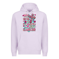 Lilac My God is stronger than Cancer Premium Hoodie - FaDigitalArtStudio