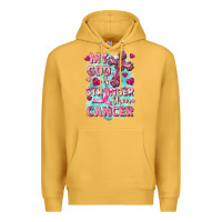 Mustard My God is stronger than Cancer Premium Hoodie - FaDigitalArtStudio