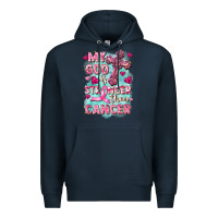 Navy My God is stronger than Cancer Premium Hoodie - FaDigitalArtStudio