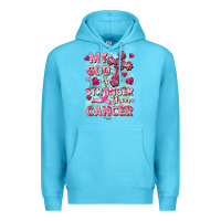 Ocean Blue My God is stronger than Cancer Premium Hoodie - FaDigitalArtStudio