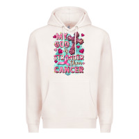 Pale Pink My God is stronger than Cancer Premium Hoodie - FaDigitalArtStudio