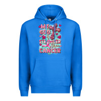 True Royal My God is stronger than Cancer Premium Hoodie - FaDigitalArtStudio