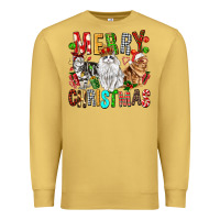 Antique Gold Merry christmas cats Premium Sweatshirt - FaDigitalArtStudio