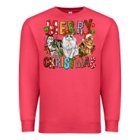 Cardinal Merry christmas cats Premium Sweatshirt - FaDigitalArtStudio