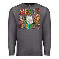 Charcoal Heather Merry christmas cats Premium Sweatshirt - FaDigitalArtStudio